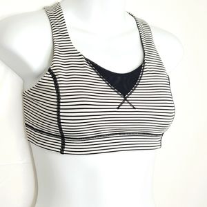 lululemon athletica Black and White Striped Sports Bra